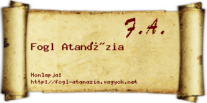 Fogl Atanázia névjegykártya